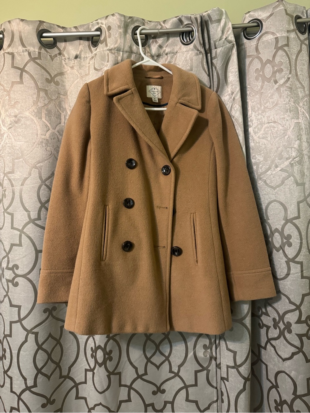 St. John's Bay Camel Double-Breasted Peacoat